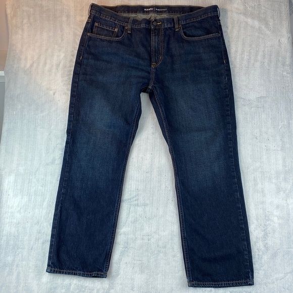 Old Navy Slim Dark Wash Straight Leg Jeans Men's Sz 42X30 - Picture 2 of 6